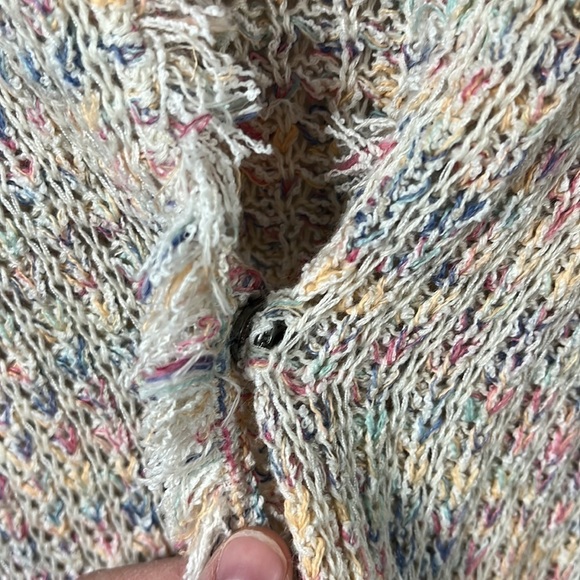 Nic+Zoe Pastel Fringe Linen Blend Cardigan Cover-up Womens Size XS - Picture 11 of 11